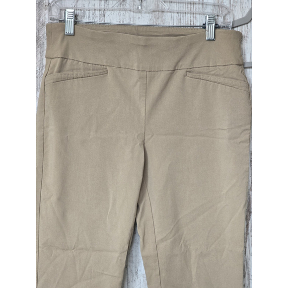 Women's Van Heusen Khaki Pull-On Trousers, Beige Stretch Twill Pants, Size 8 - Picture 2 of 6